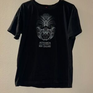 New Zealand Shirt Kiwi Māori Graphic Tee Travel Souvenir Black Men’s Large